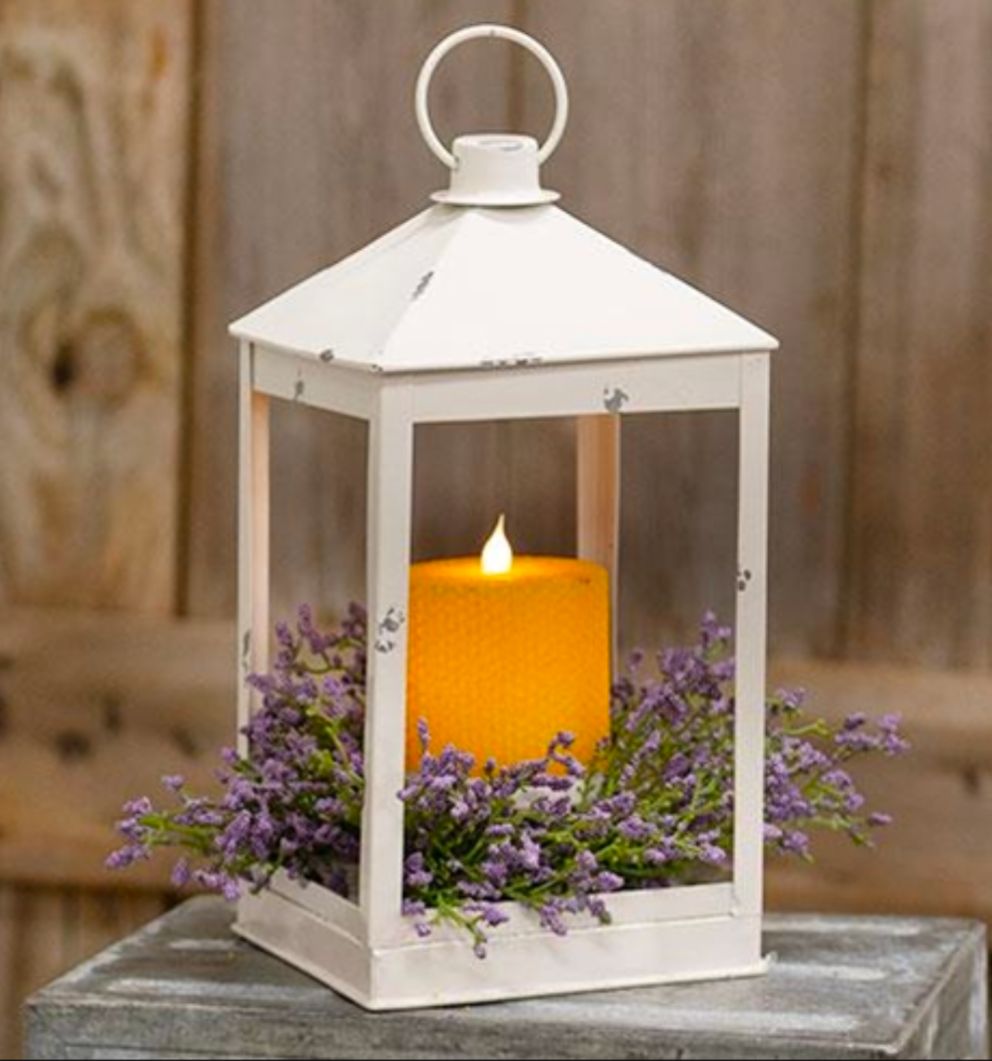 White Distressed Lantern