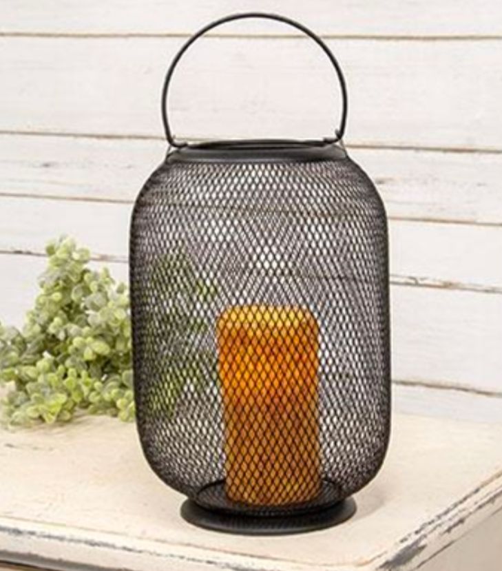 Black Wire Mesh Lantern