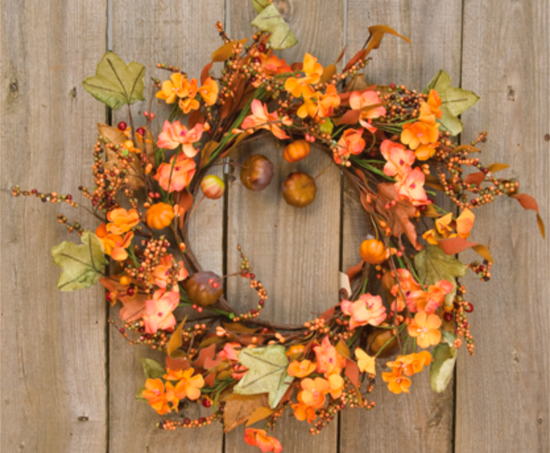 6" Harvest Garden Candle Ring Wreath