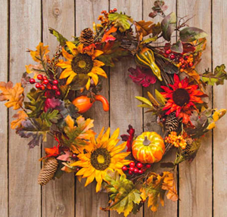 22" Harvest Sunflower Wreath