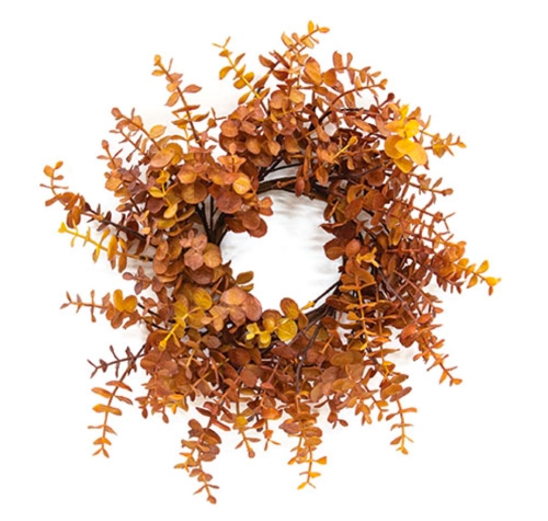 4-1/2" Mustard Soft Touch Baby Eucalyptus Candle Ring