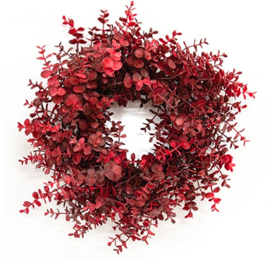 6-1/2" Soft Touch Baby Eucalyptus Candle Ring Wreath