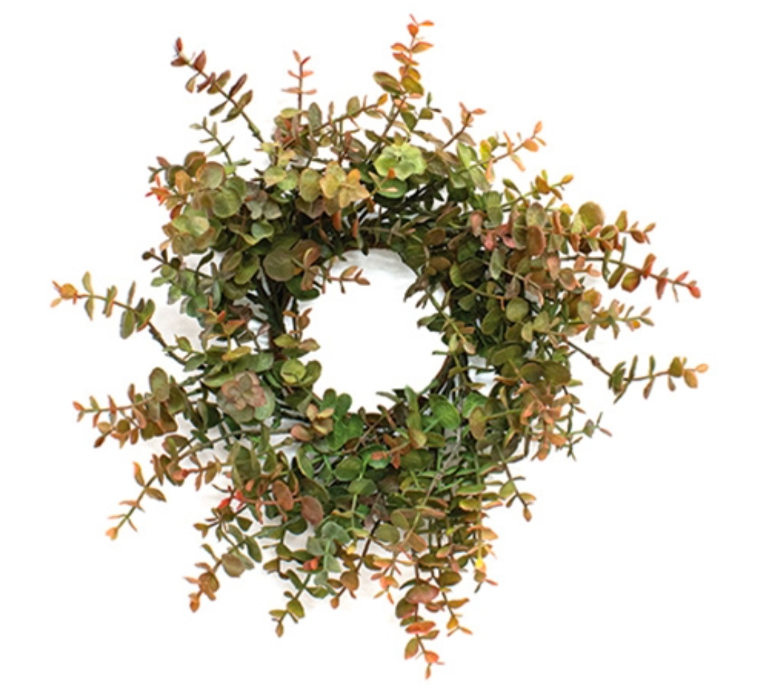 4-1/2" Olive Green Soft Touch Baby Eucalyptus Candle Ring