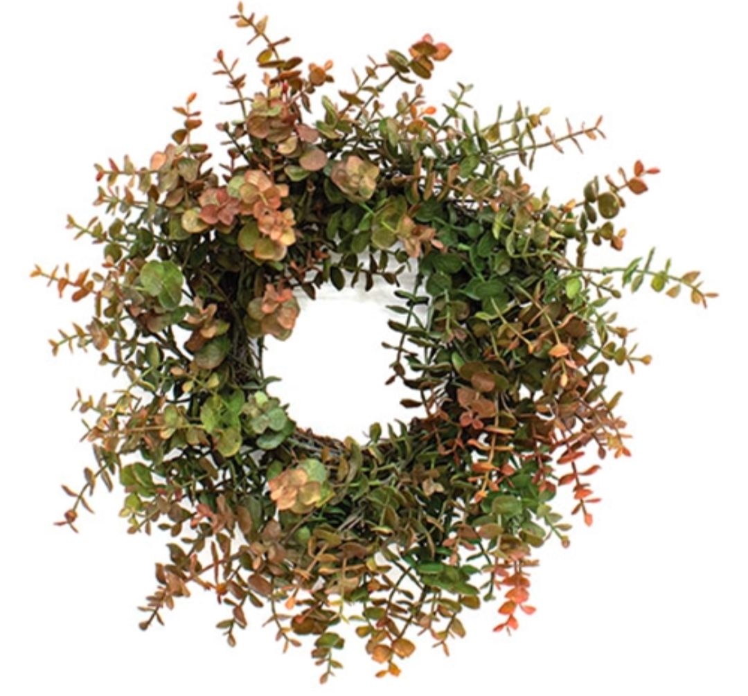 6-1/2" Olive Green Soft Touch Baby Eucalyptus Candle Ring