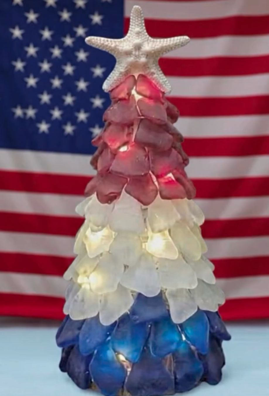 DIY Workshop: Create a Light Up Seaglass Patriotic Tree - July 1st (6:30pm-8:30pm)