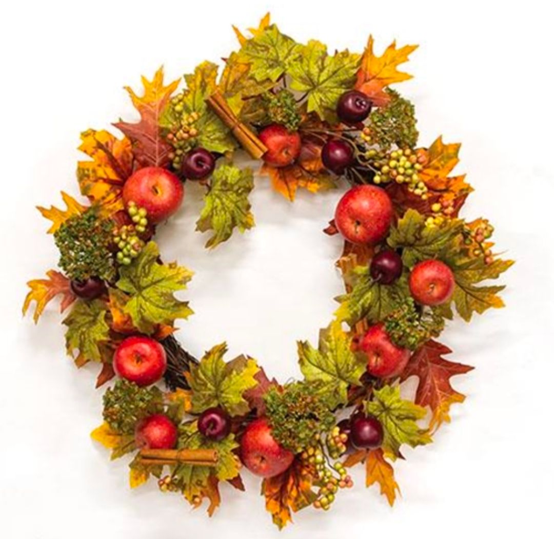 24" Harvest Apple &amp; Cinnamon Wreath