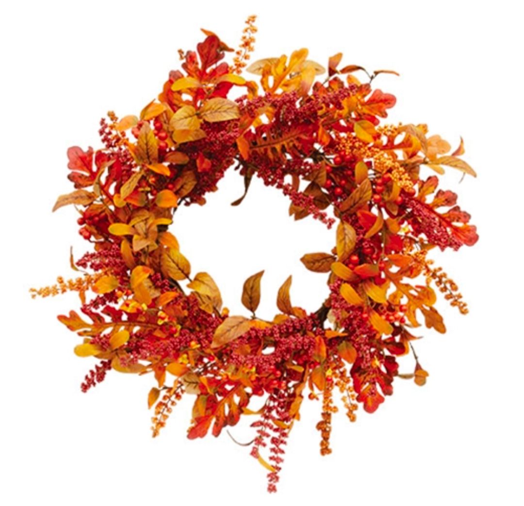 24" Bittersweet Berries &amp; Fall Leaves Wreath