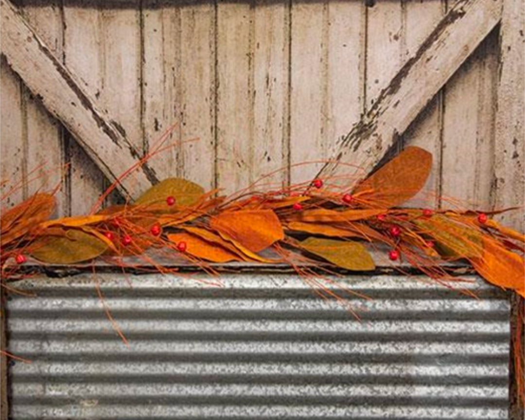 48" Fall Magnolia, Pine, &amp; Podka Garland