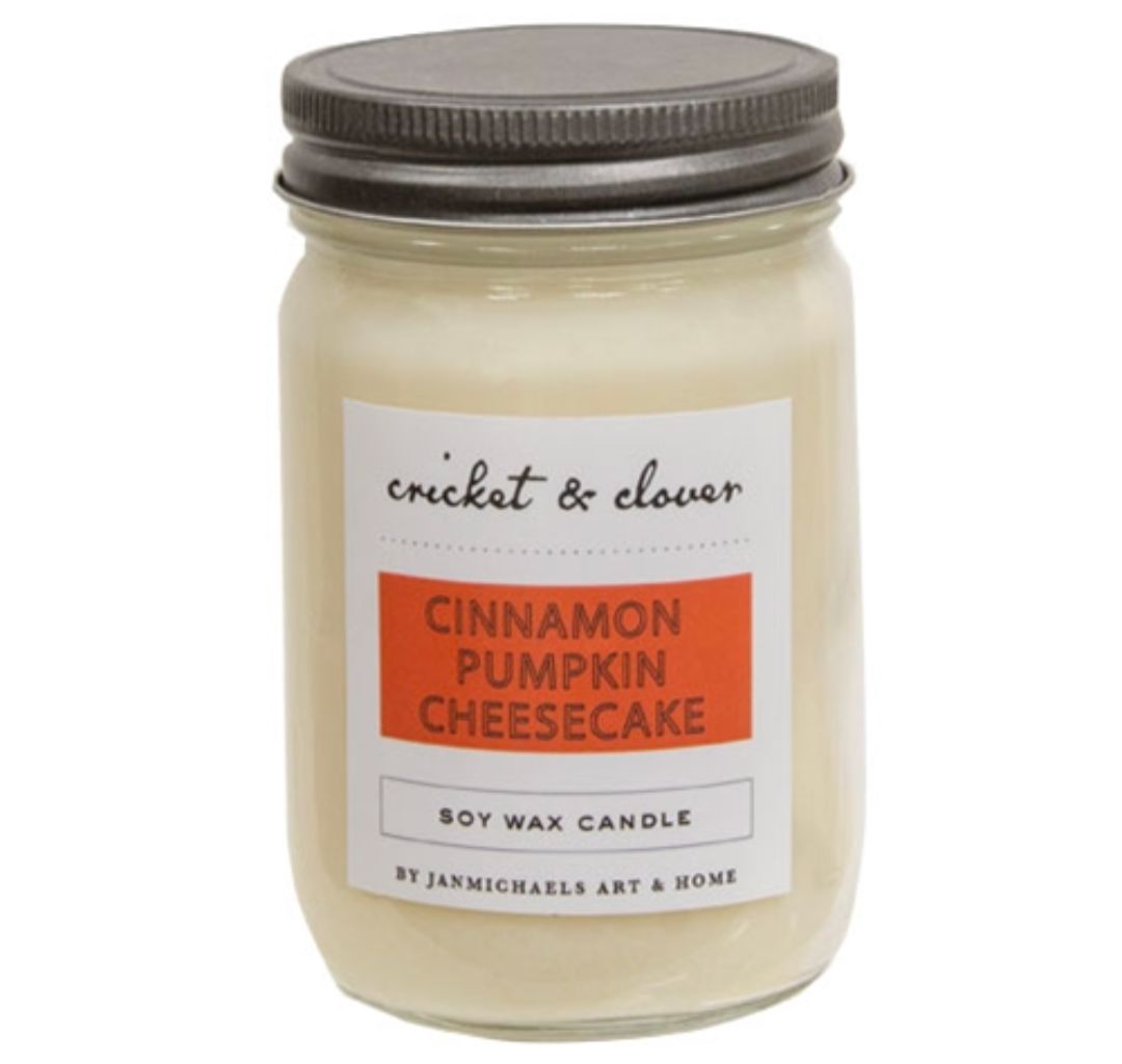 Cinnamon Pumpkin Cheesecake Soy Wax Mason Jar Candle - 12oz.