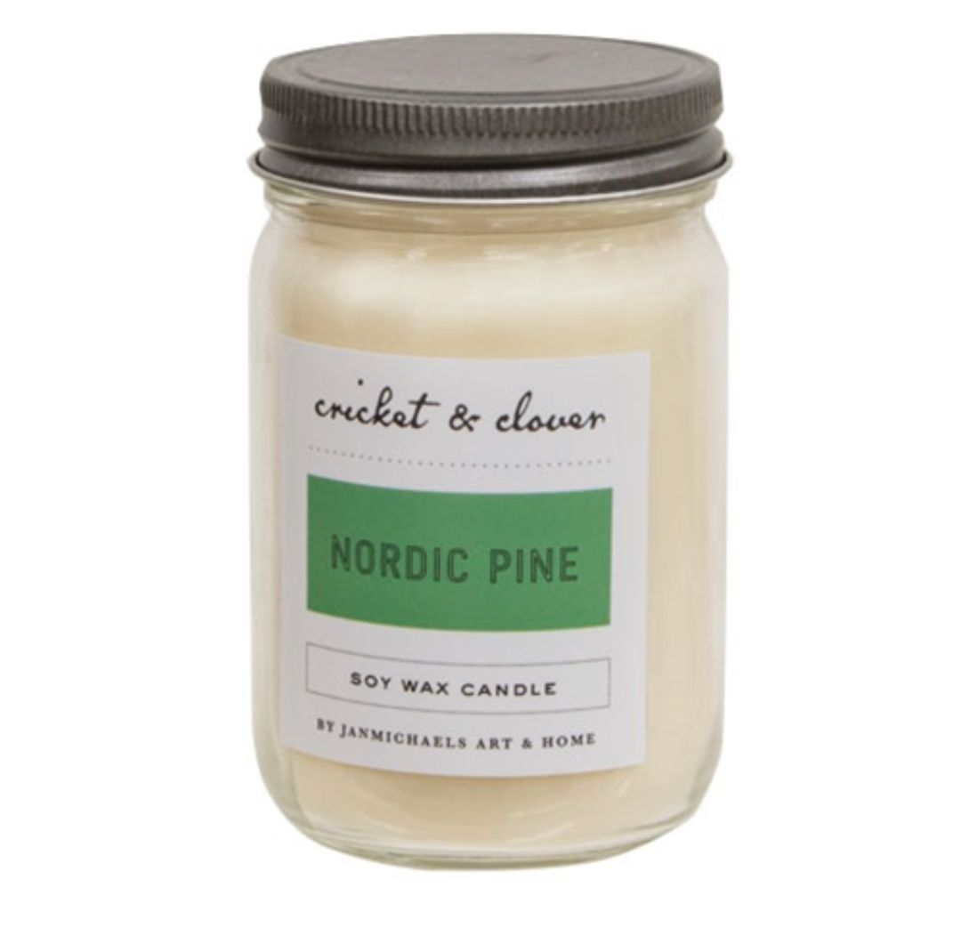 Nordic Pine Soy Wax Mason Jar Candle - 12oz.