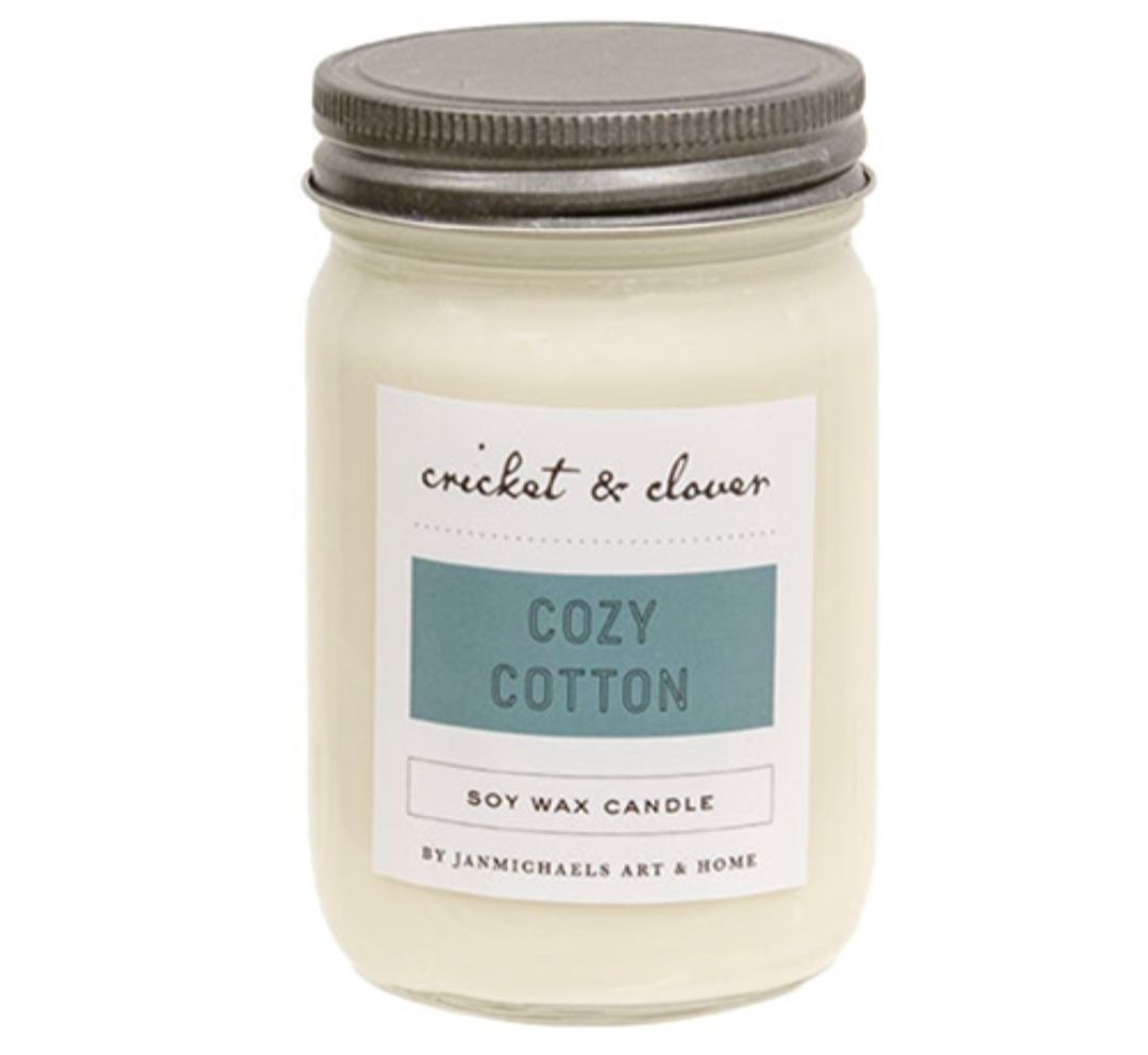 Cozy Cotton Soy Wax Mason Jar Candle - 12oz