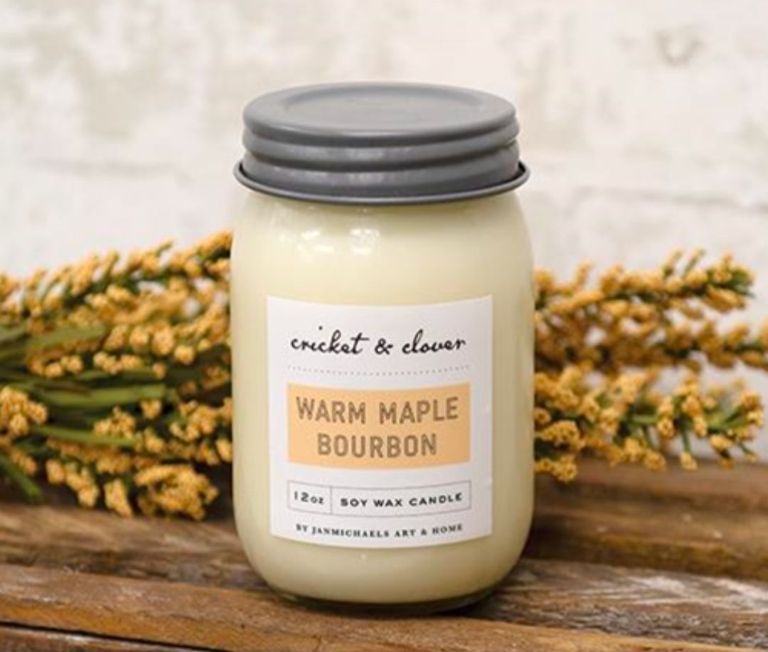 Warm Maple Bourbon Soy Wax Mason Jar Candle - 12oz.