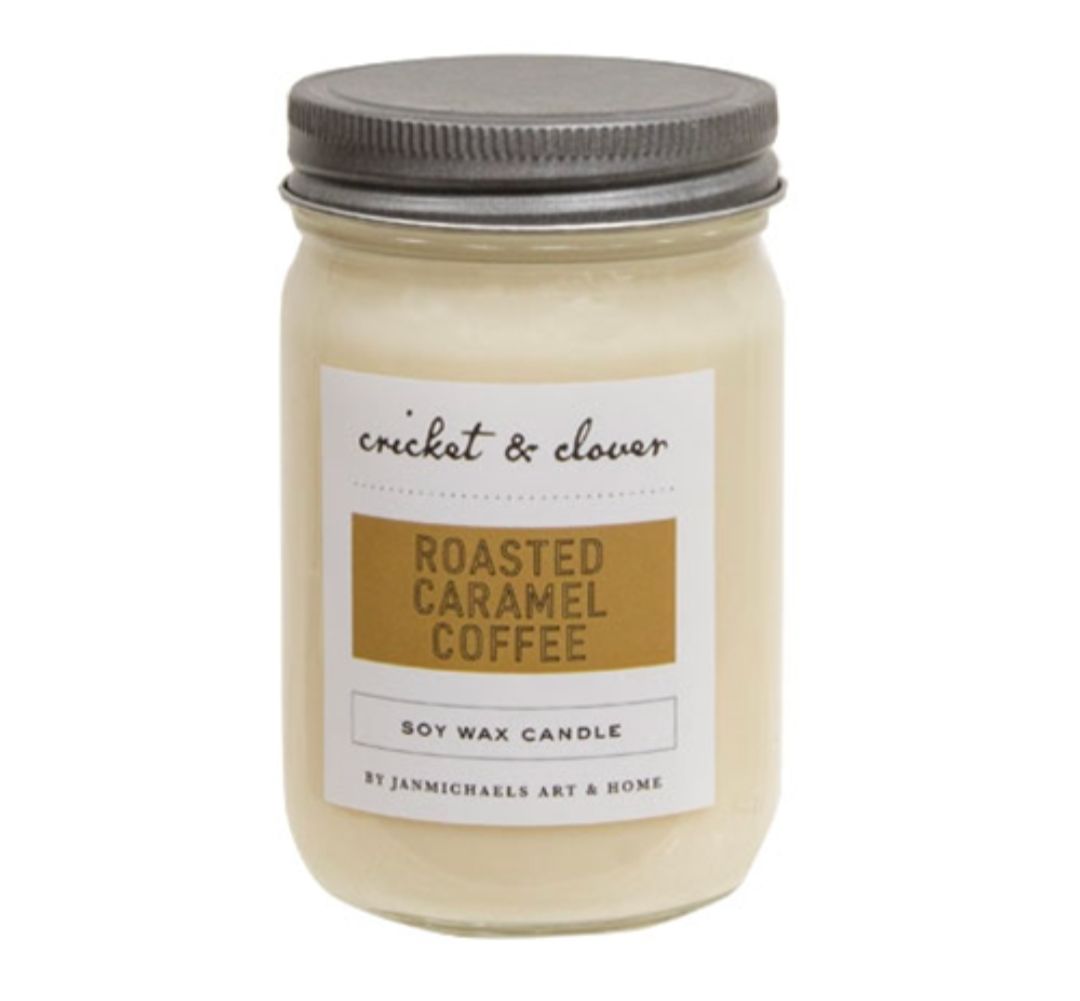 Roasted Caramel Coffee Soy Wax Mason Jar Candle - 12oz.