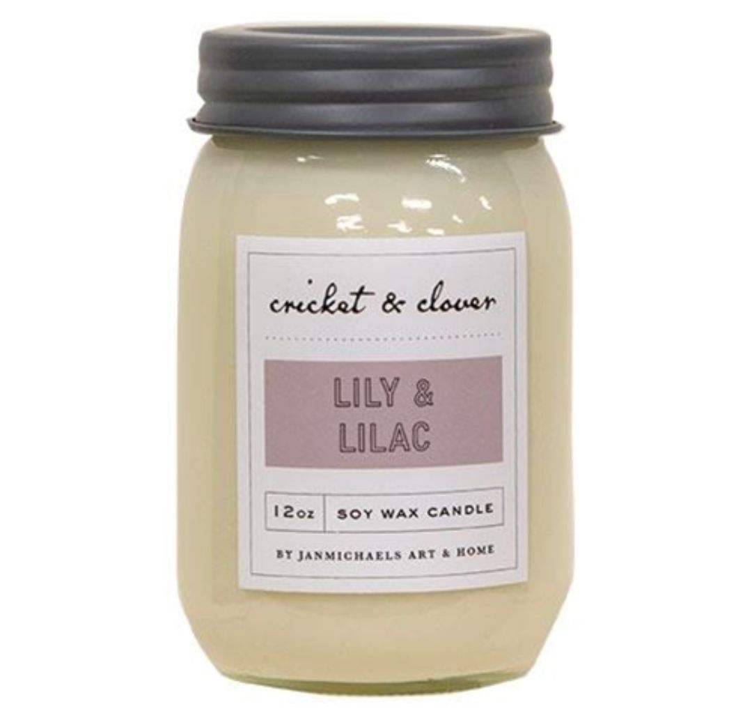 Lily &amp; Lilac Soy Wax Mason Jar Candle - 12oz