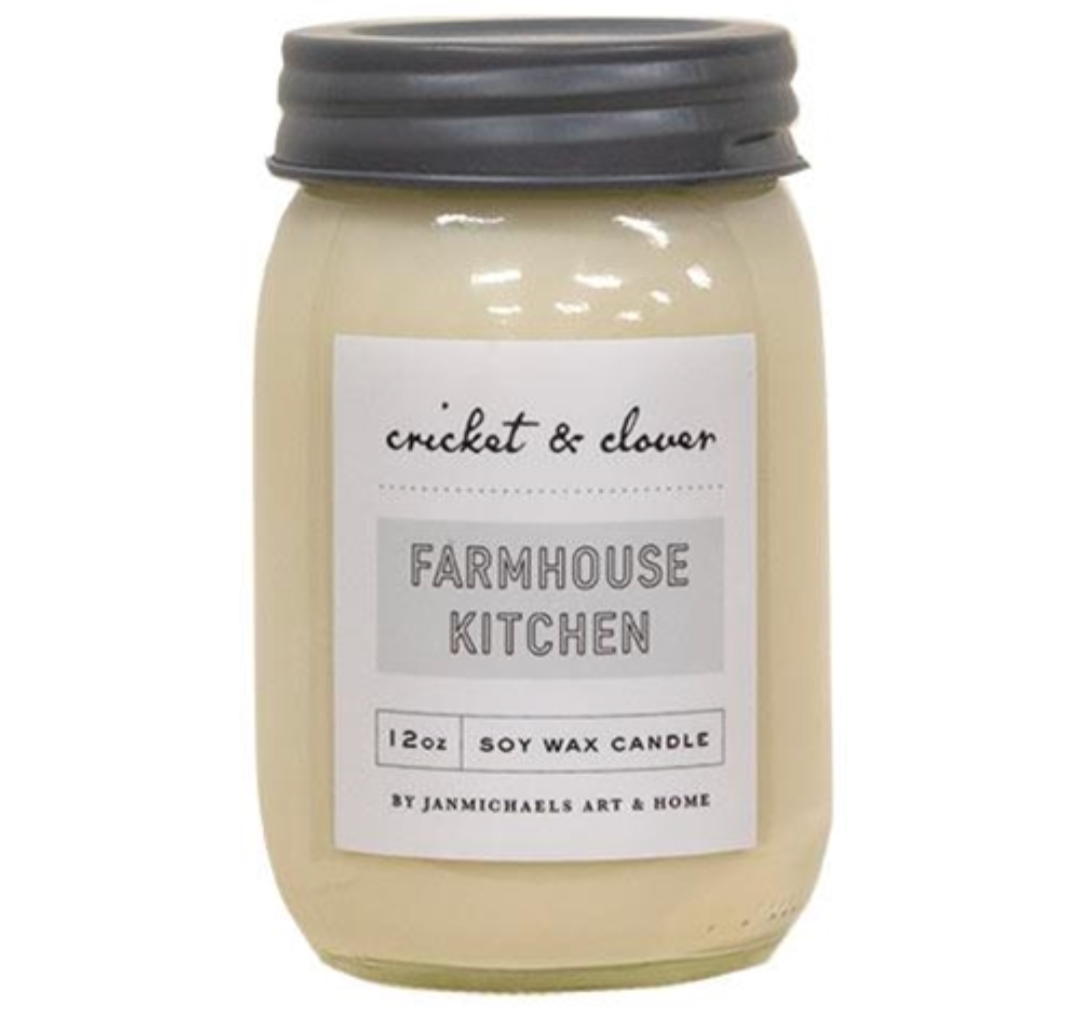Farmhouse Kitchen Soy Wax Mason Jar Candle - 12oz