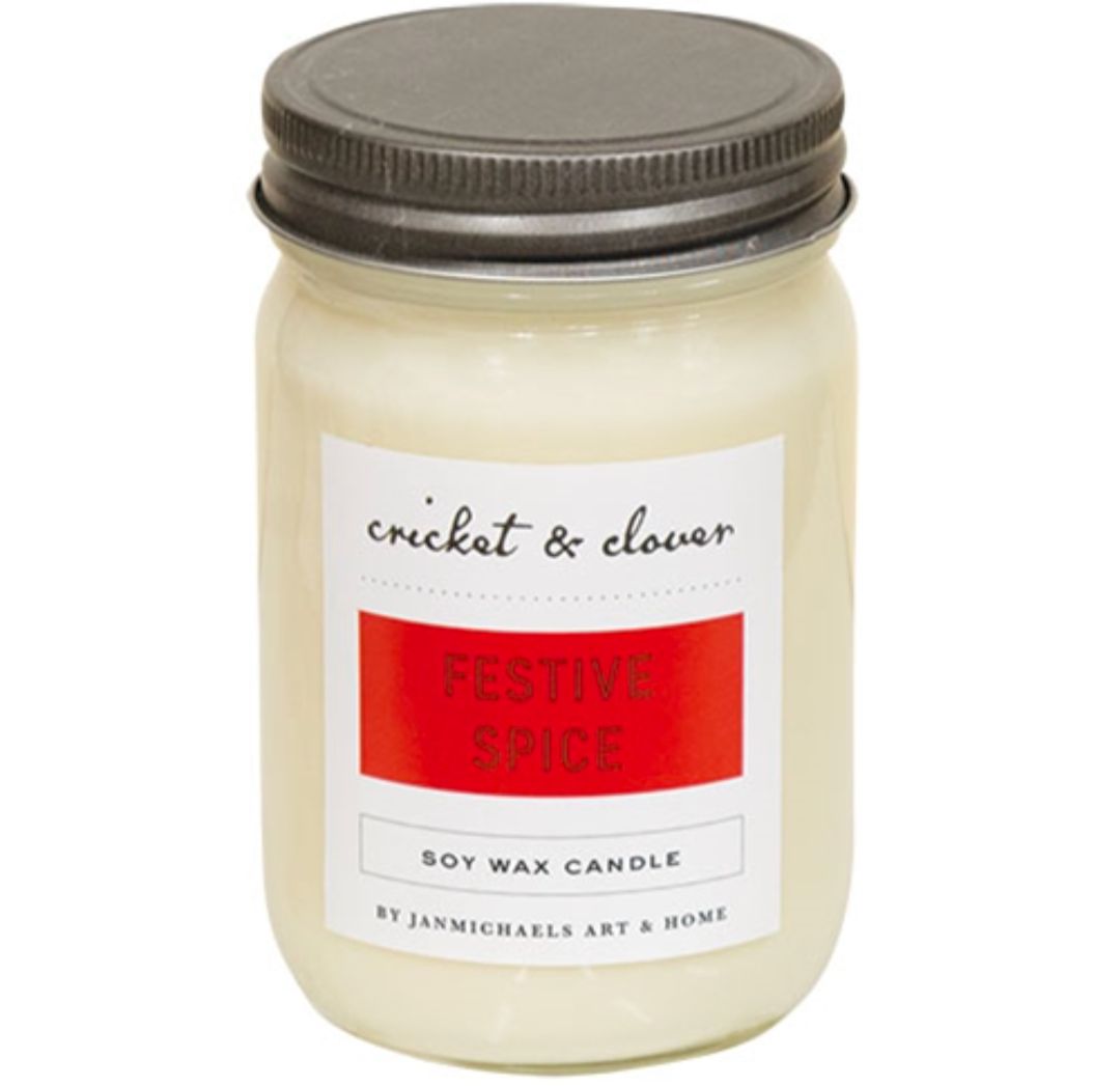Festive Spice Soy Wax Mason Jar Candle - 12 oz