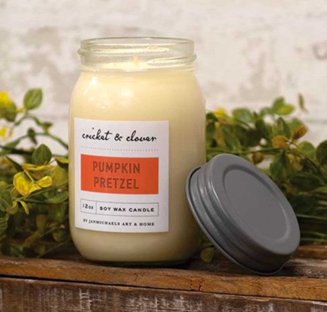 Pumpkin Pretzel Soy Wax Mason Jar Candle - 12 oz