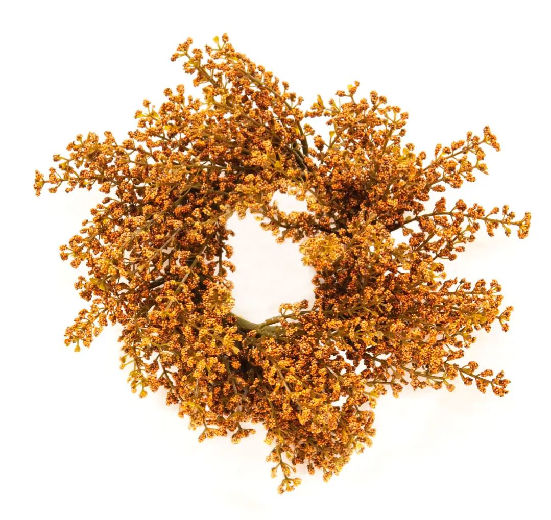 3-1/2" Pumpkin Bursting Astilbe Candle Ring
