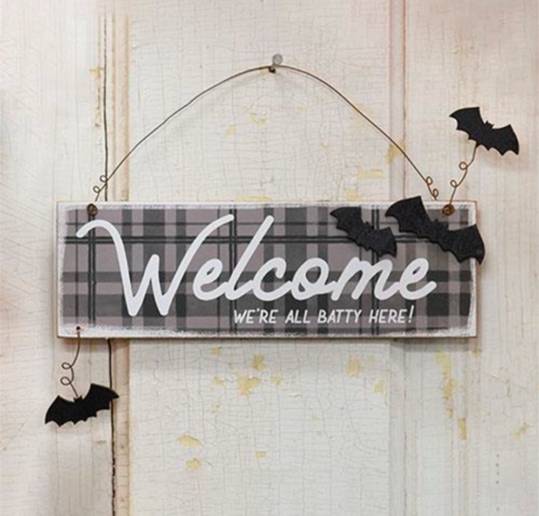 We're All Batty Here Sign Ornament