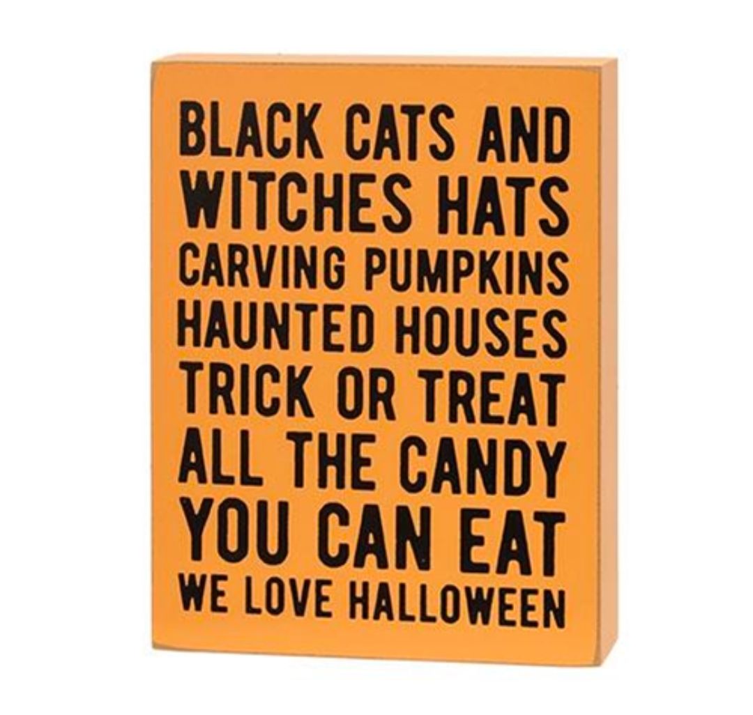 Black Cats &amp; Witches Hats Box Sign