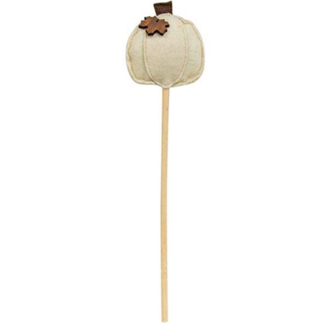 Cream Pumpkin Felt Poke