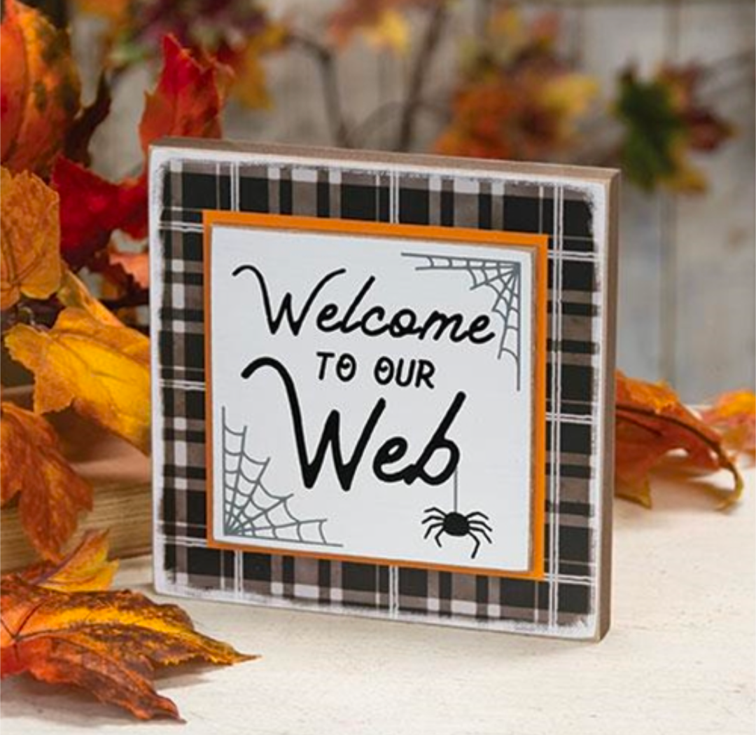 Welcome to Our Web Layered Block Sign