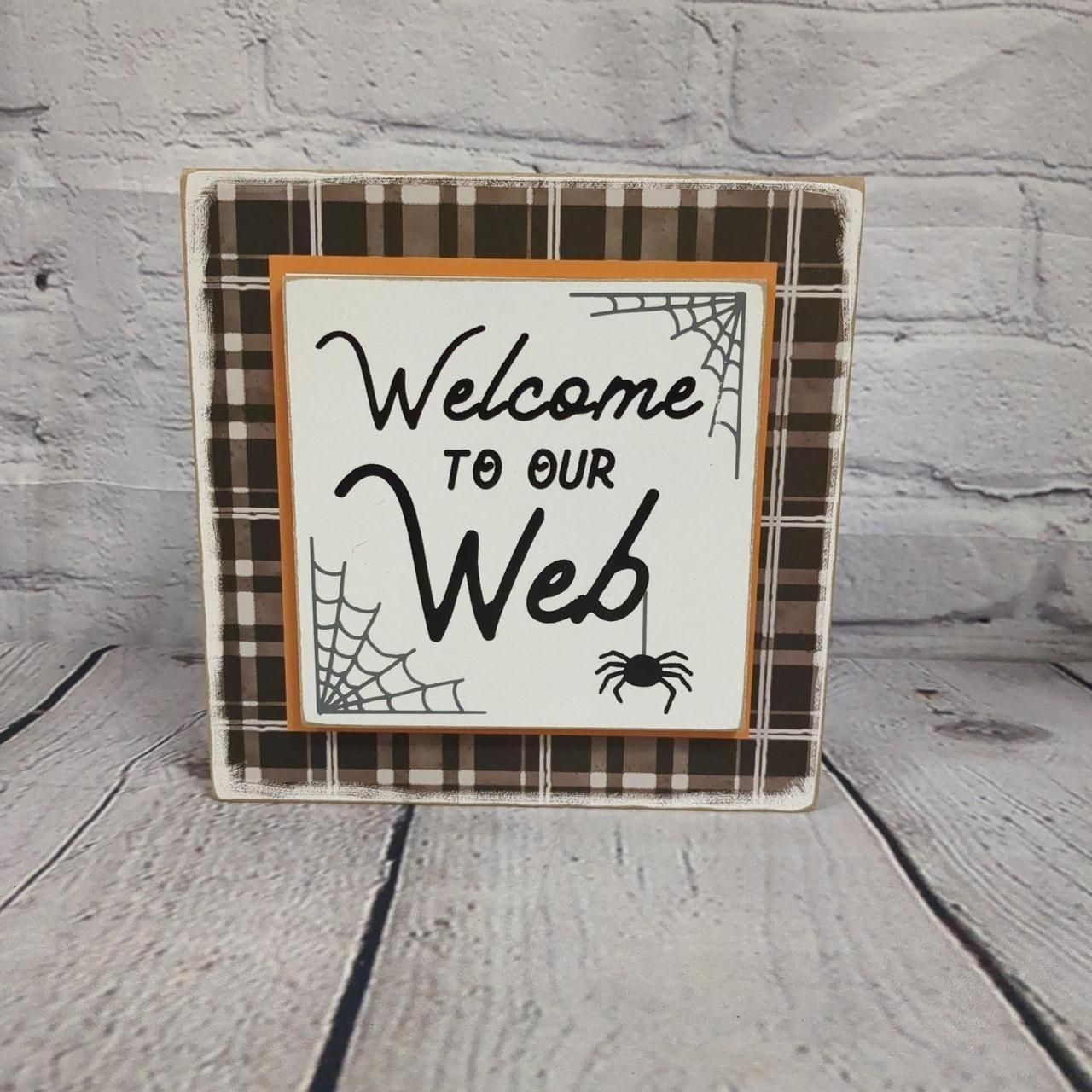 Welcome to Our Web Layered Block Sign
