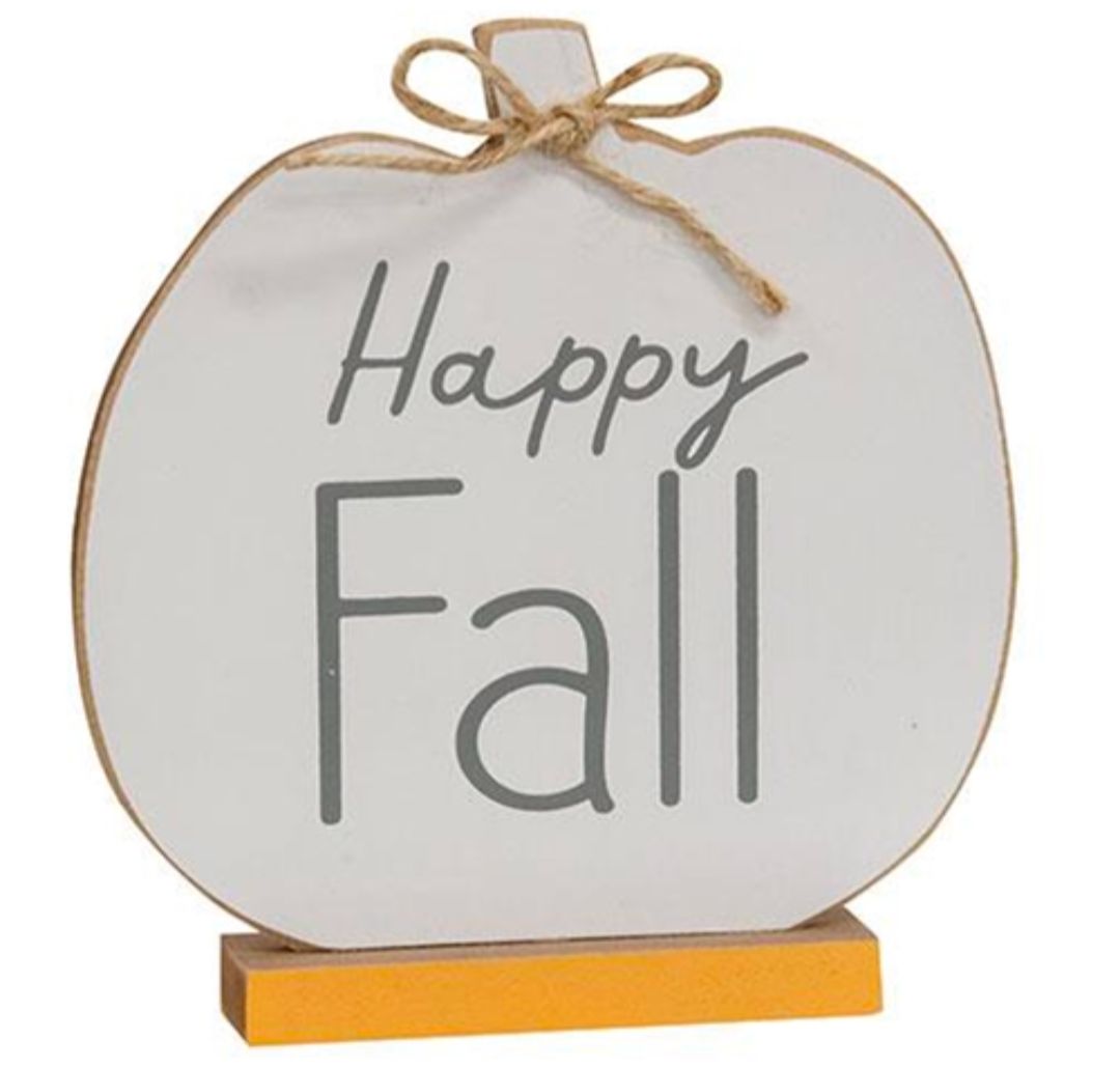 Happy Fall Pumpkin on Base