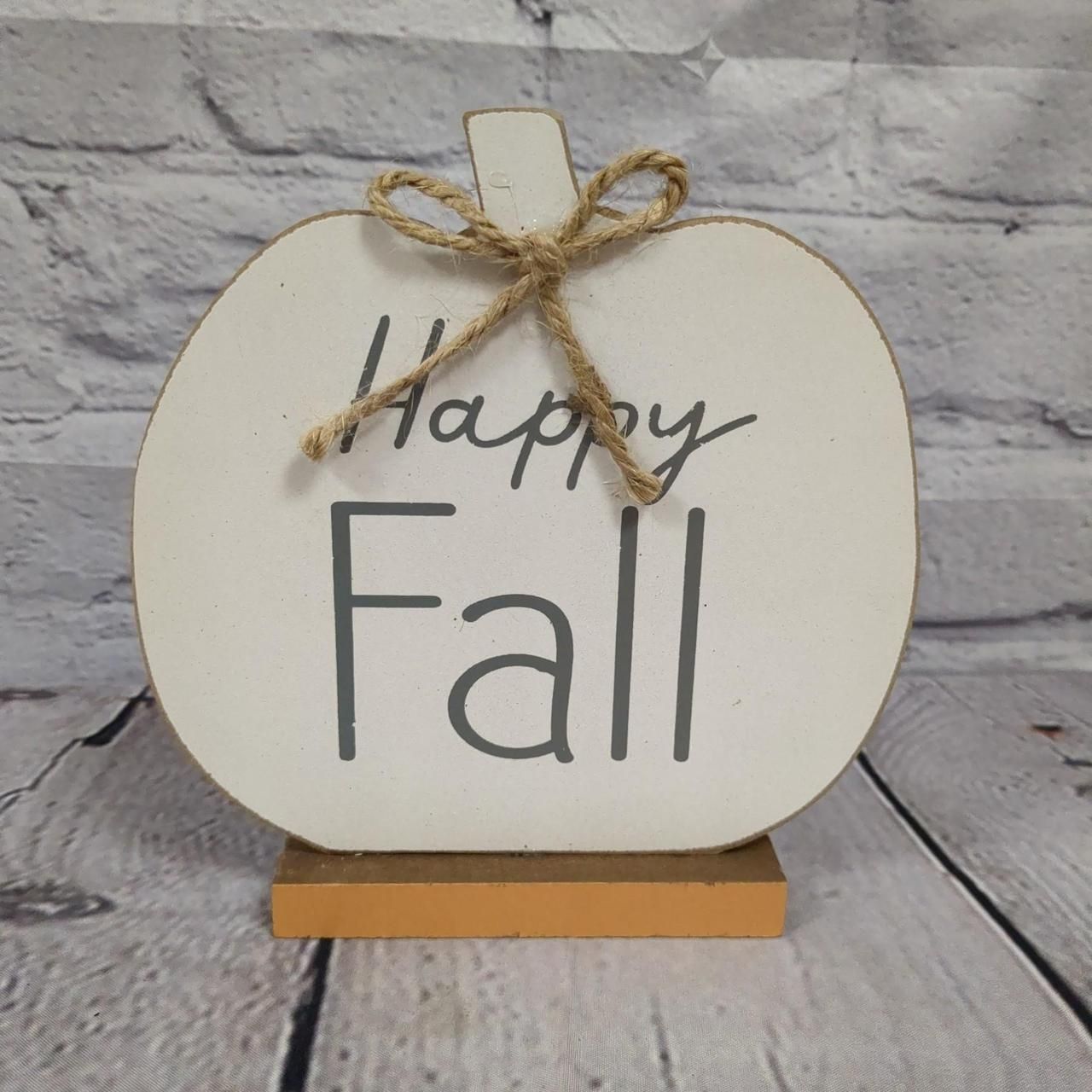 Happy Fall Pumpkin on Base