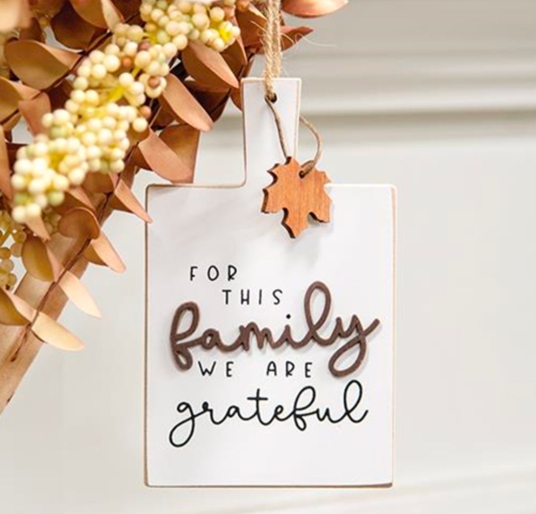 We Are Grateful Cutting Board Sign Ornament