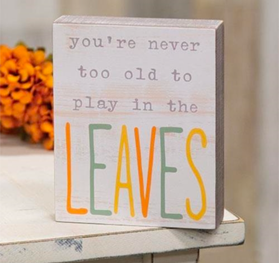 Play In The Leaves Wood Block