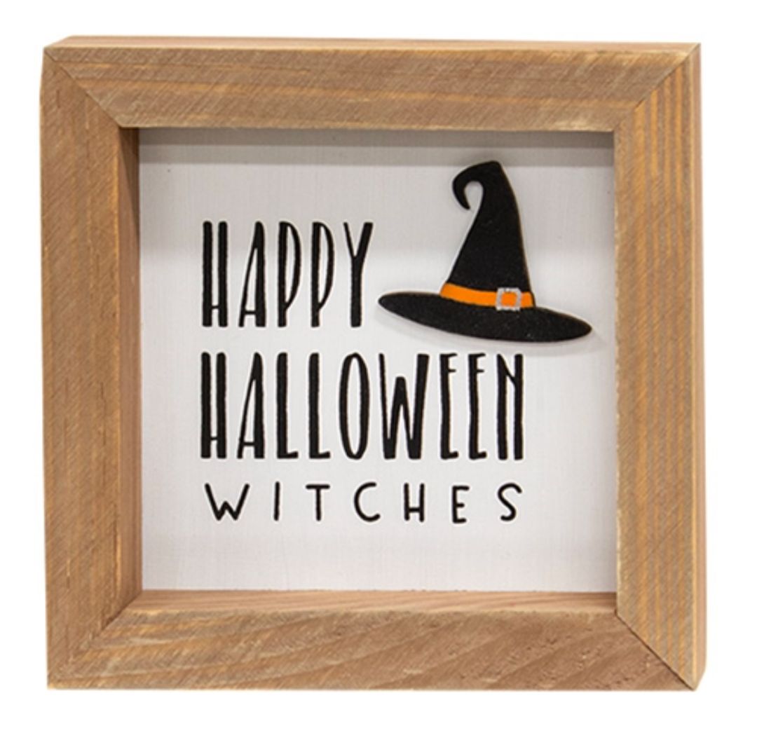Happy Halloween Witches Framed Sign