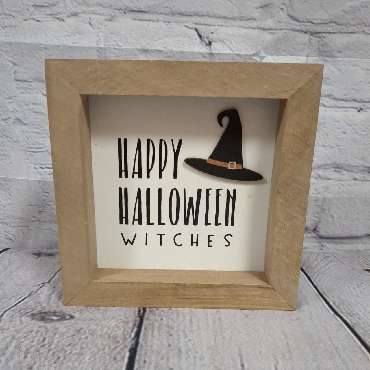 Happy Halloween Witches Framed Sign