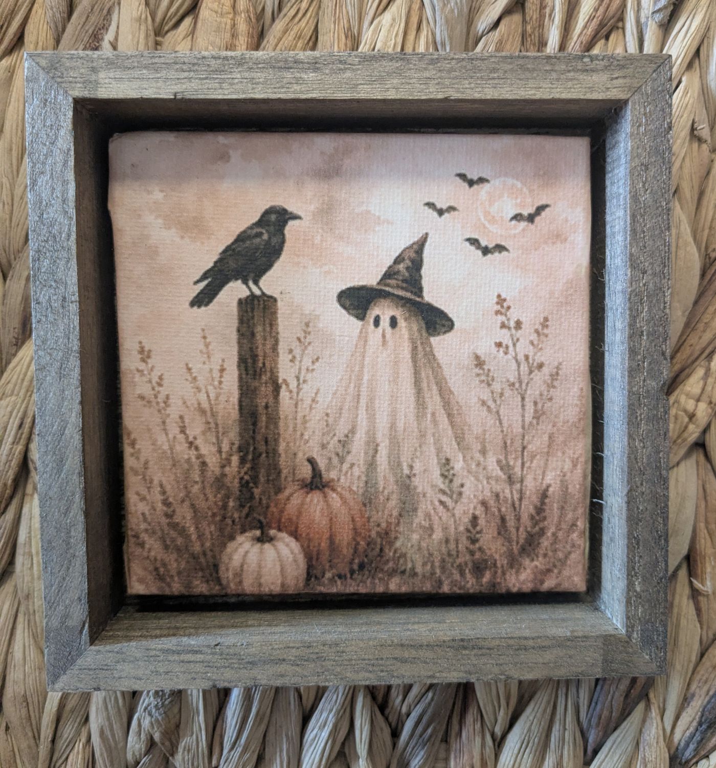 Halloween Ghost Shelf Sitter Sign 5x5