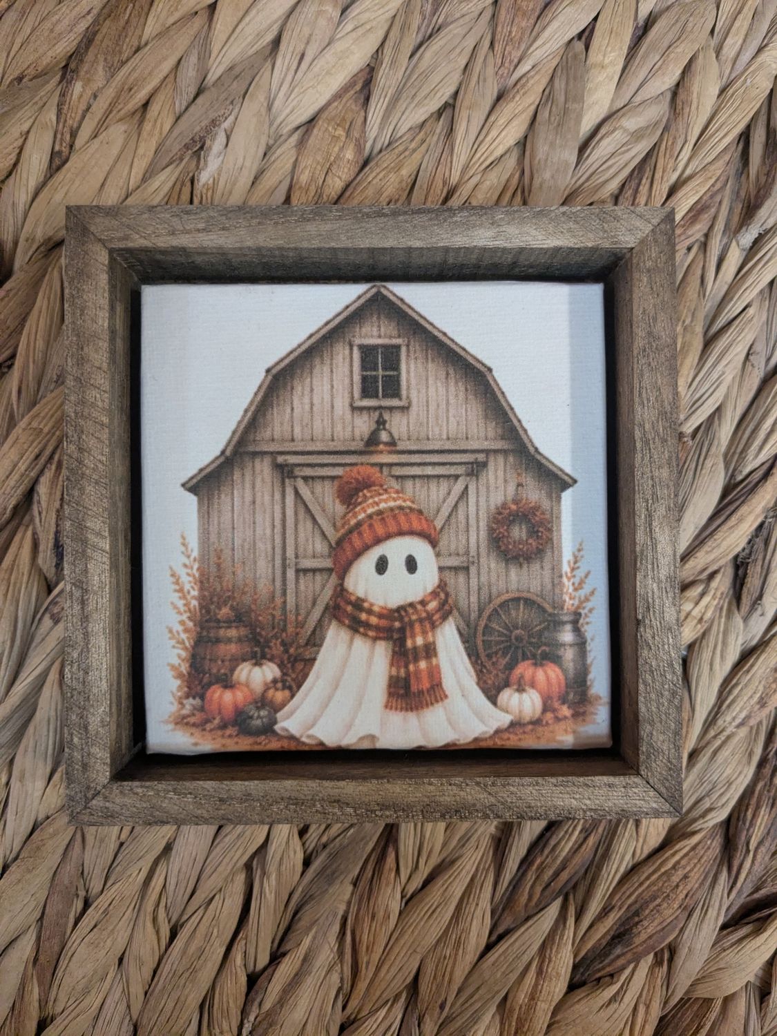 Halloween Ghost Shelf Sitter Sign 5x5