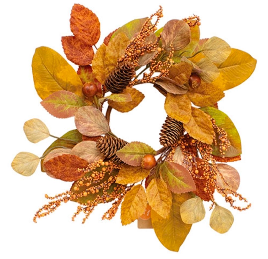 4-1/2" Whispering Fall Leaves Candle Ring