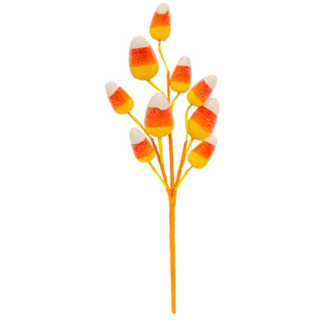 17" Sugared Candy Corn Floral Pick