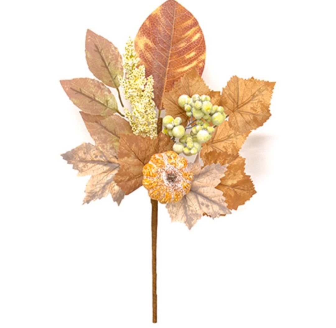 14" Wind Washed Fall Foliage Pick