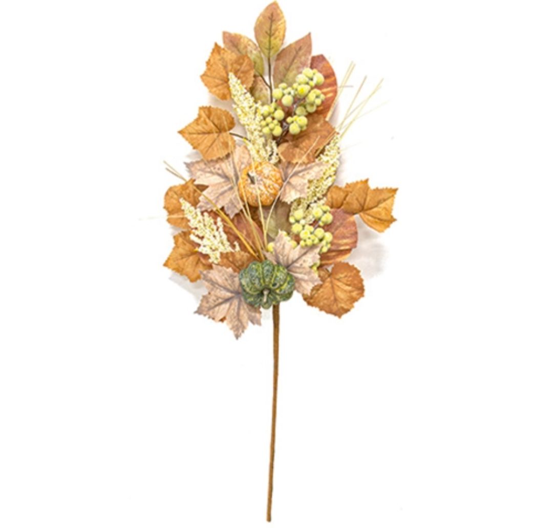 28" Wind Washed Fall Foliage Floral Pick