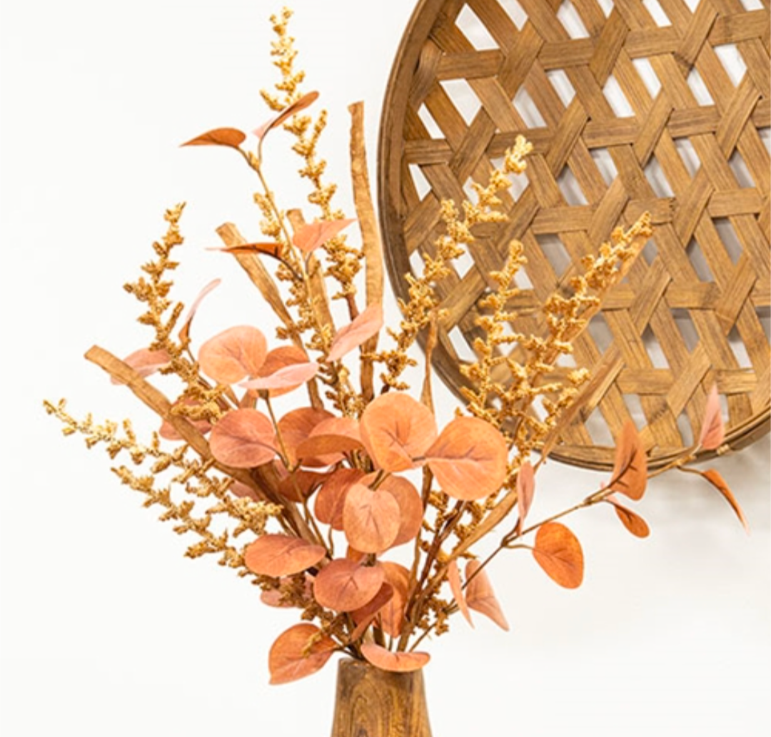22" Woodbury Grass &amp; Eucalyptus Floral Pick