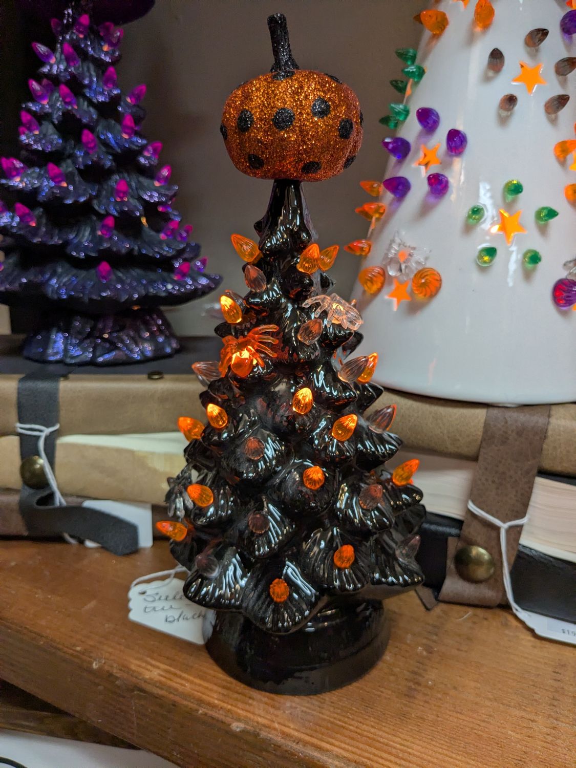 Black Ceramic Spider Halloween Tree