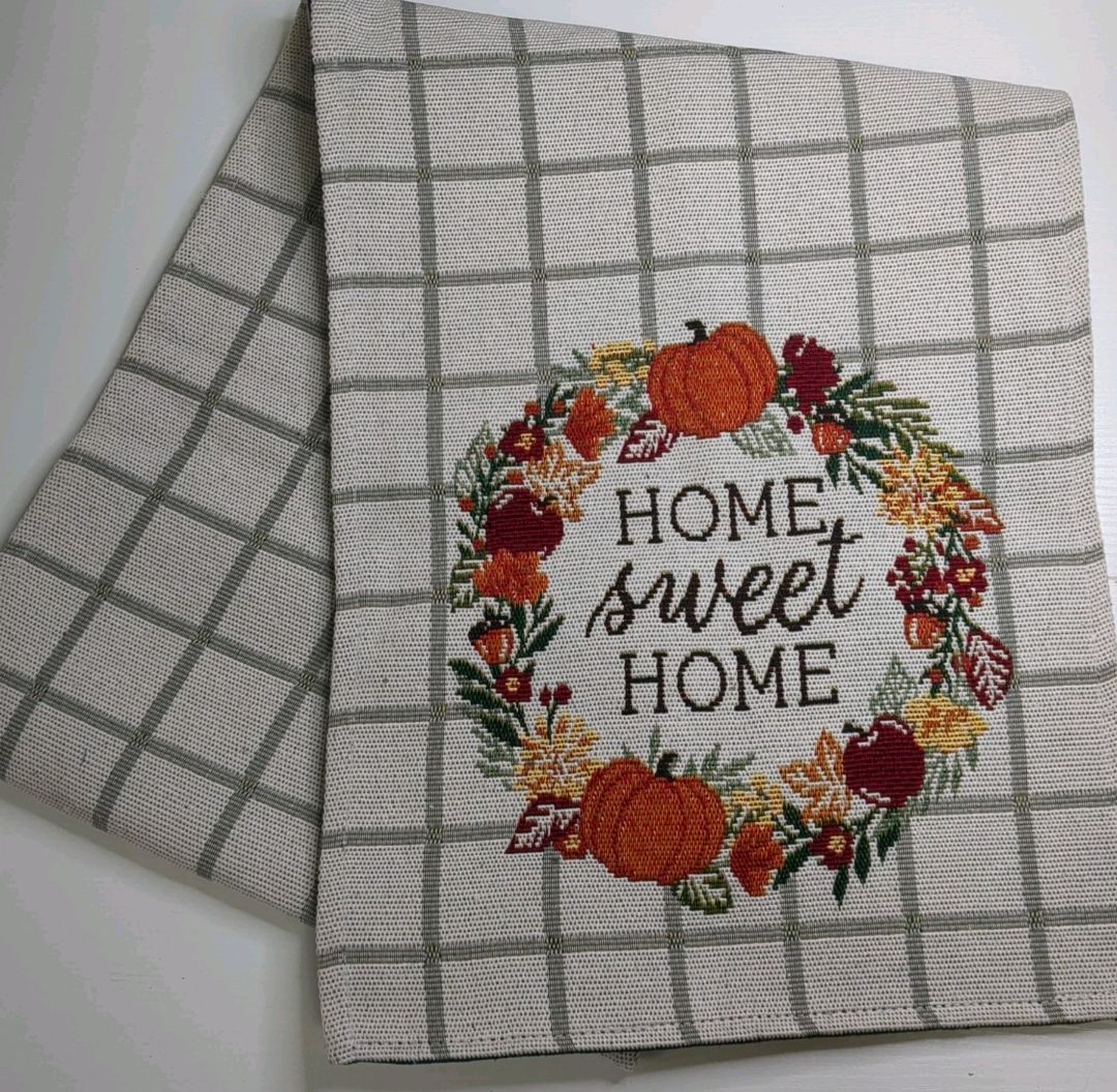 Home Sweet Home Fall Pumpkin Table Runner 13"x68"