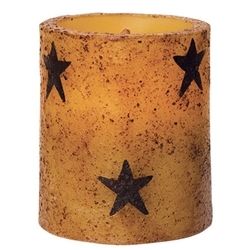 3-1/2" Burnt Mustard Star Timer Pillar Candle