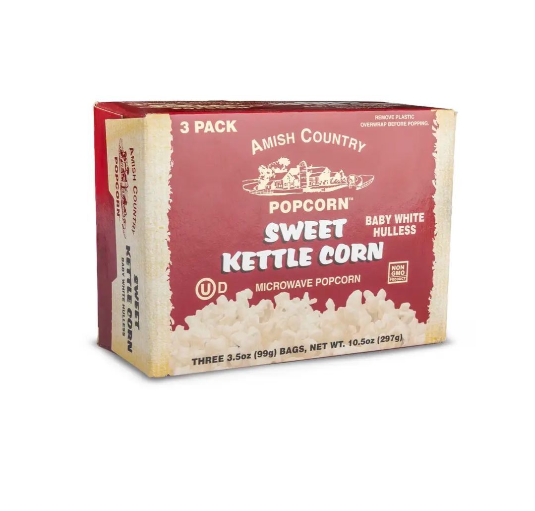 Amish Country Sweet Kettle Corn Microwave Popcorn - 3 Pack
