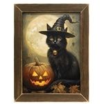 Halloween Night Cat Framed Print - 12x16