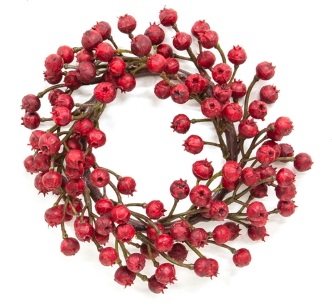 3-1/2" Soft Touch Red Berry Candle Ring