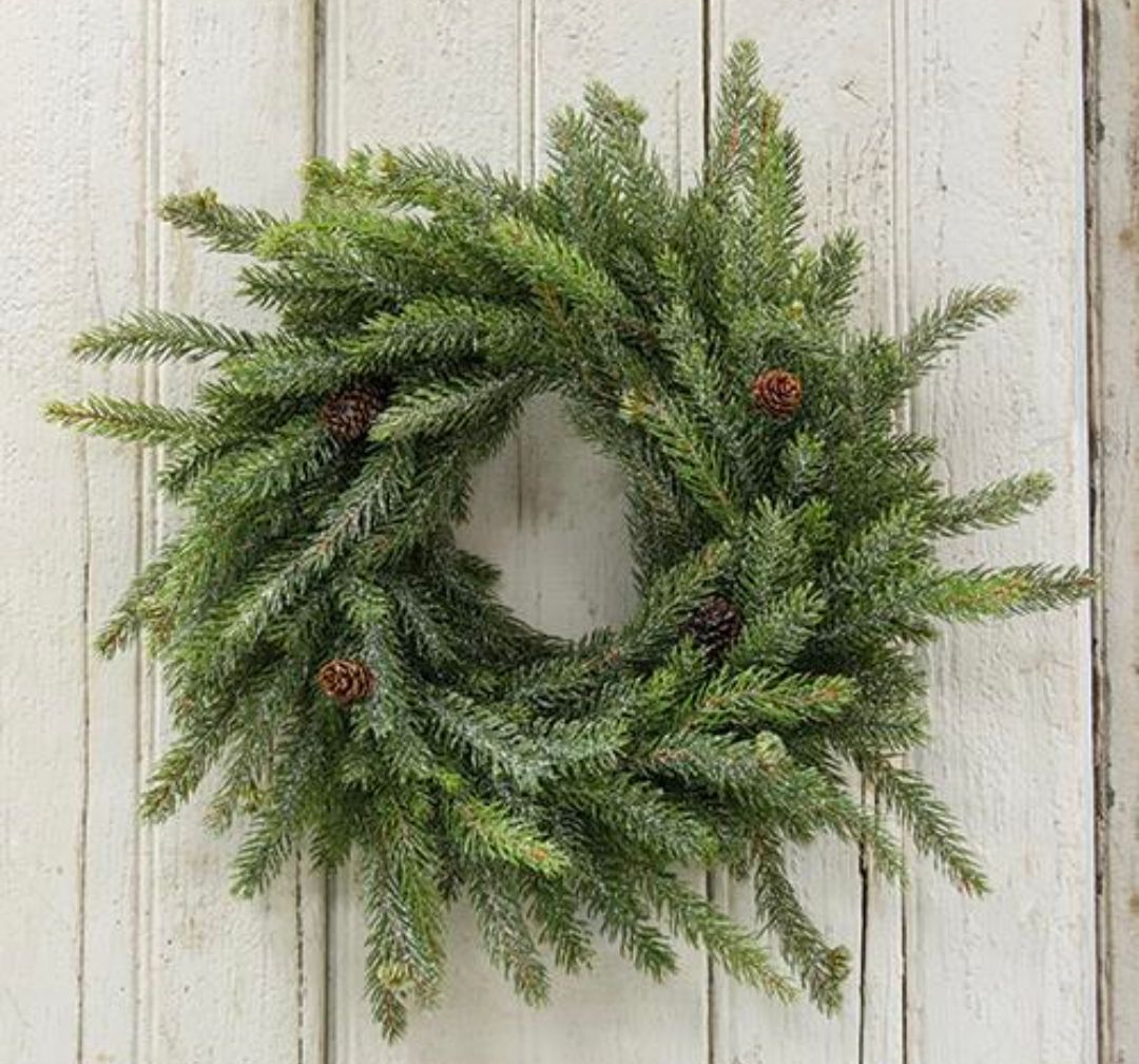 18" Frosted White Spruce Wreath