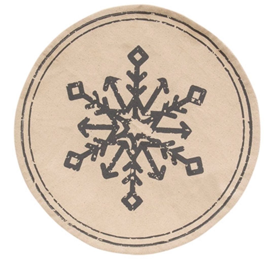 13" Snowflake Gray Round Table Mat