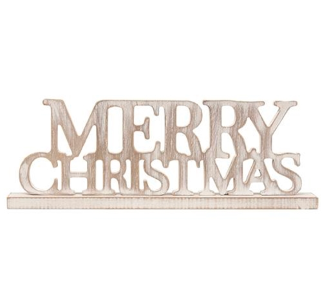Weathered Wood Merry Christmas on Base