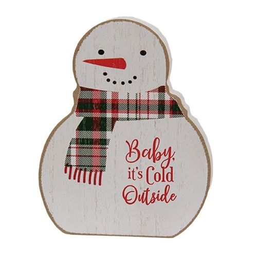 Baby It's Cold Outside Chunky Snowman Shelf Sitter
